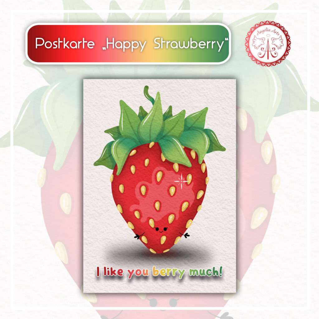 Postkarte “Happy Strawberry”